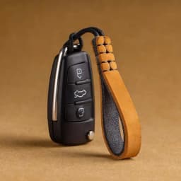 Genuine Leather Handmade Lanyard Car Keychain Pendant Creative Personalized Wear-resistant Cowhide Key Loop For Men Gift