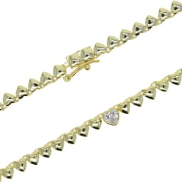 High Polish Shiny Heart Shaped Charm Tennis Chain 16 Inches Fashion Necklace 2022 Valentine's Gift Jewelry