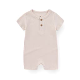 Kiddiezoom 1 PCS Fashion Four Seasons Unisex Solid Short Sleeve Baby Boy Girl Rompers 100%Cotton Soft Newborn Jumpsuit Clothes