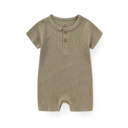 Kiddiezoom 1 PCS Fashion Four Seasons Unisex Solid Short Sleeve Baby Boy Girl Rompers 100%Cotton Soft Newborn Jumpsuit Clothes