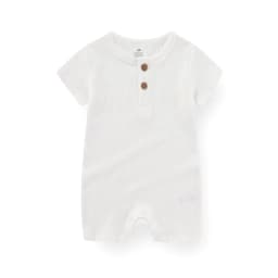 Kiddiezoom 1 PCS Fashion Four Seasons Unisex Solid Short Sleeve Baby Boy Girl Rompers 100%Cotton Soft Newborn Jumpsuit Clothes