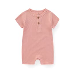 Kiddiezoom 1 PCS Fashion Four Seasons Unisex Solid Short Sleeve Baby Boy Girl Rompers 100%Cotton Soft Newborn Jumpsuit Clothes