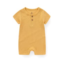 Kiddiezoom 1 PCS Fashion Four Seasons Unisex Solid Short Sleeve Baby Boy Girl Rompers 100%Cotton Soft Newborn Jumpsuit Clothes
