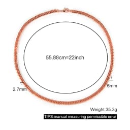Vinterly Cuban Chain Long Necklace for Men Women Red Copper Adjustable 20/22 Inch Twisted Necklaces Anti-scratch Chain Jewelry