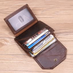 Genuine Leather Wallet For Men Rfid Blocking Original Cowhide Vintage Short Men's Purse With Card Holder ID Window Coin Pocket