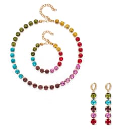 2023 New 8MM Crystal Bracelets Necklace Earrings Sets For Women Claw Seting Bracelets Choker for Party