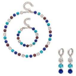 2023 New 8MM Crystal Bracelets Necklace Earrings Sets For Women Claw Seting Bracelets Choker for Party