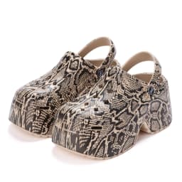 Leopard Thick Bottom Clogs for Women Closed Toe Chunky Platform Sandals Woman Summer 2023 Super High Wedge Heel Slippers Female