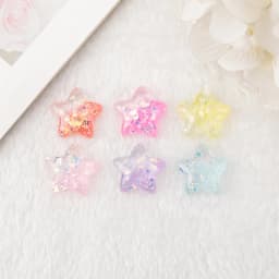 18Pcs 23*23mm Star Charms Resin Cabochons Flatback Colorful Candy For DIY Jewelry Making Hair Accessories