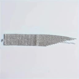 Fashion Large Rhinestone Cuff Bracelet for Women Girls Sparkly Shine Elegant  Long Tassel Design Stage Party Wrist Jewelry