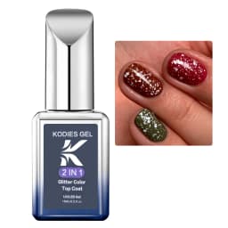 KODIES GEL Shimmer Diamond Top Coat Gel Nail Polish 15ML Semi Permanent UV Enhancer Glitter Sparkle Tempered Topcoat No Wipe Gel