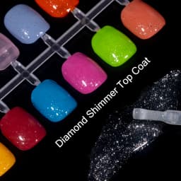KODIES GEL Shimmer Diamond Top Coat Gel Nail Polish 15ML Semi Permanent UV Enhancer Glitter Sparkle Tempered Topcoat No Wipe Gel