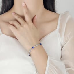 925 Sterling Silver Blue Zircon Heart Love Bracelets For Women Wedding Luxury Quality Jewelry Accessories Items
