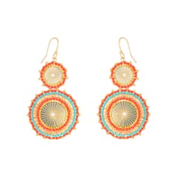 Badu Vintage Handmade Double Round Japanese Seed Beads Crochet Dangle Earrings for Women Christmas Jewelry Gift Wholesale