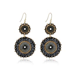 Badu Vintage Handmade Double Round Japanese Seed Beads Crochet Dangle Earrings for Women Christmas Jewelry Gift Wholesale