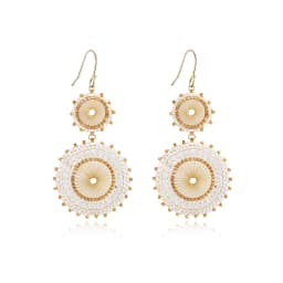 Badu Vintage Handmade Double Round Japanese Seed Beads Crochet Dangle Earrings for Women Christmas Jewelry Gift Wholesale