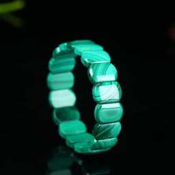 AAAAA Green Malachite Chrysocolla Bracelet Stretch Rectangle Beads Healing Stone Crystal Genuine Natural Women Men 12x9mm Gender