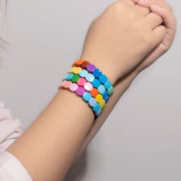 2025 Colorful Bangle For Women Boho Elastic Beaded 10mm Bracelets Enamel Jewelry