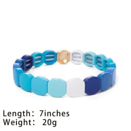 2025 Colorful Bangle For Women Boho Elastic Beaded 10mm Bracelets Enamel Jewelry