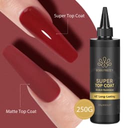 BORN PRETTY 250g Super Top Coat Gel Nail Polish Base Gel Matte Top Coat Semi-Permanent Varnish Soak Off Nail Art Functional Gel