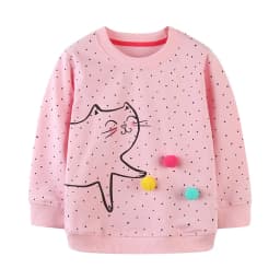 Little maven Kids Clothes Cartoon Bag Design Sweatshirt Cotton Spring and Autumn Tops Grey Shirt for Baby Girls