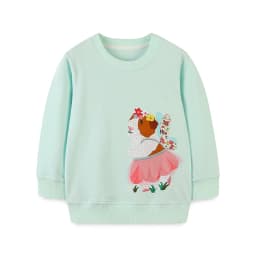 Little maven Kids Clothes Cartoon Bag Design Sweatshirt Cotton Spring and Autumn Tops Grey Shirt for Baby Girls
