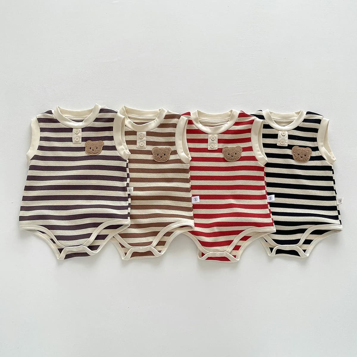 New 2023 Summer Sleeveless Knit Bodysuits Infant Baby Girls Boys One-pieces Kids Newborn Clothes- Ideal for Outdoor Activities