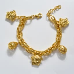 Diana Baby Link Chain Copper Gold Color Bear and Lock Bracelets for Women Wholesale Retail Fashion Jewelry Party Wedding Gift