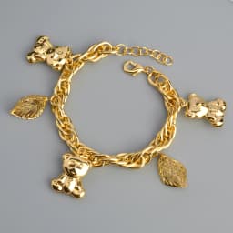 Diana Baby Link Chain Copper Gold Color Bear and Lock Bracelets for Women Wholesale Retail Fashion Jewelry Party Wedding Gift