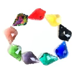 Wholesale 10PCS Multi Color Double Sided Crystal Glass Maple Leaf Loose Spacer Beads DIY Earrings Necklace Pendant Jewelry Gifts