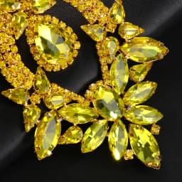 Exaggerated Yellow Rhinestone Big Size Earring for Women Fashion Crystal Drop Earrings Luxury Drag Queen Jewelry Accessories