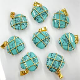 Natural Stone Quartz Crystal 20MM Heart pendant&Copper Wire Wrapping pendant DIY charm Jewelry making Necklace Accessories 20pc