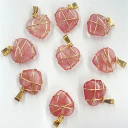 Natural Stone Quartz Crystal 20MM Heart pendant&Copper Wire Wrapping pendant DIY charm Jewelry making Necklace Accessories 20pc
