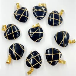 Natural Stone Quartz Crystal 20MM Heart pendant&Copper Wire Wrapping pendant DIY charm Jewelry making Necklace Accessories 20pc