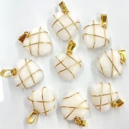 Natural Stone Quartz Crystal 20MM Heart pendant&Copper Wire Wrapping pendant DIY charm Jewelry making Necklace Accessories 20pc
