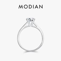 MODIAN 1CT D Color Round High Quality Moissanite Ring For Women 925 Sterling Silver Romantic Wedding Engagement Band Jewelry