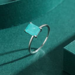 Modian Authentic 925 Sterling Silver Classic Rectangle Tourmaline Paraiba Female Finger Ring For Women Charm Fine Jewelry Anillo