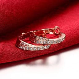 New 925 Sterling Silver Earrings Inlaid Zircon Earrings 14K Rose Gold Earrings For Women'S Charm Jewelry Gift