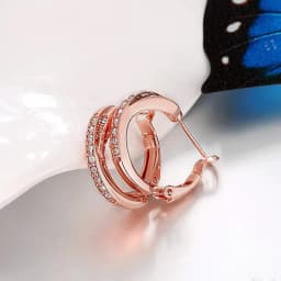 New 925 Sterling Silver Earrings Inlaid Zircon Earrings 14K Rose Gold Earrings For Women'S Charm Jewelry Gift