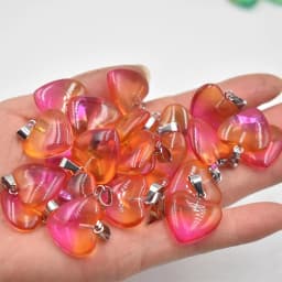 Fashion beautiful glass crystal mixed heart shape pendants 20mm for DIY jewelry making 50pcs/lot Wholesale Free shipping