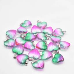 Fashion beautiful glass crystal mixed heart shape pendants 20mm for DIY jewelry making 50pcs/lot Wholesale Free shipping