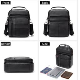 Men's Natural Leather Handbag For Tablet Male  Genuine Leather Shoulder Bag Small Men Travel Messenger Crossbody Bags Tote
