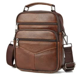 Men's Natural Leather Handbag For Tablet Male  Genuine Leather Shoulder Bag Small Men Travel Messenger Crossbody Bags Tote