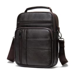 Men's Natural Leather Handbag For Tablet Male  Genuine Leather Shoulder Bag Small Men Travel Messenger Crossbody Bags Tote