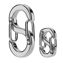 Super Mini 304 Stainless Steel Key Chain Multipurpose Jewelry Bucke Key Ring Double Head Quick Hanging 8-Shaped Keychains Q44