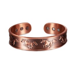Pure Copper Magnetic Bracelet Arthritis Adjustable Horse 15.5MM Wide Therapeutic Magnetic Bracelet Benefits Copper Bangle Men