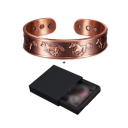 Pure Copper Magnetic Bracelet Arthritis Adjustable Horse 15.5MM Wide Therapeutic Magnetic Bracelet Benefits Copper Bangle Men