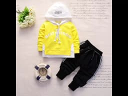 New Spring Autumn Cotton Boys Clothes Outfit Kids Baby Sports Hooded Tops Pants 2pcs Sets Fashion Children Casual Tracksuits