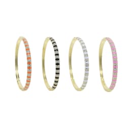 Gold Color Black White Pink Orange Enamel Clear CZ Colorful Fashion Women Bangle Bracelet 2021 New