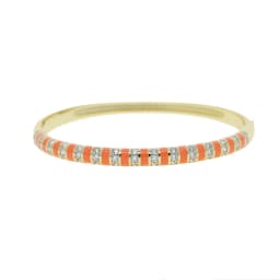 Gold Color Black White Pink Orange Enamel Clear CZ Colorful Fashion Women Bangle Bracelet 2021 New